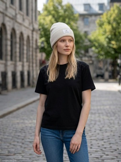 Шапка - Alpha Essential Beanie (dune white - серо-белый)