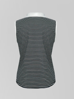 Майка W&L 6602-3 в полоску с воротником и логотипом на груди