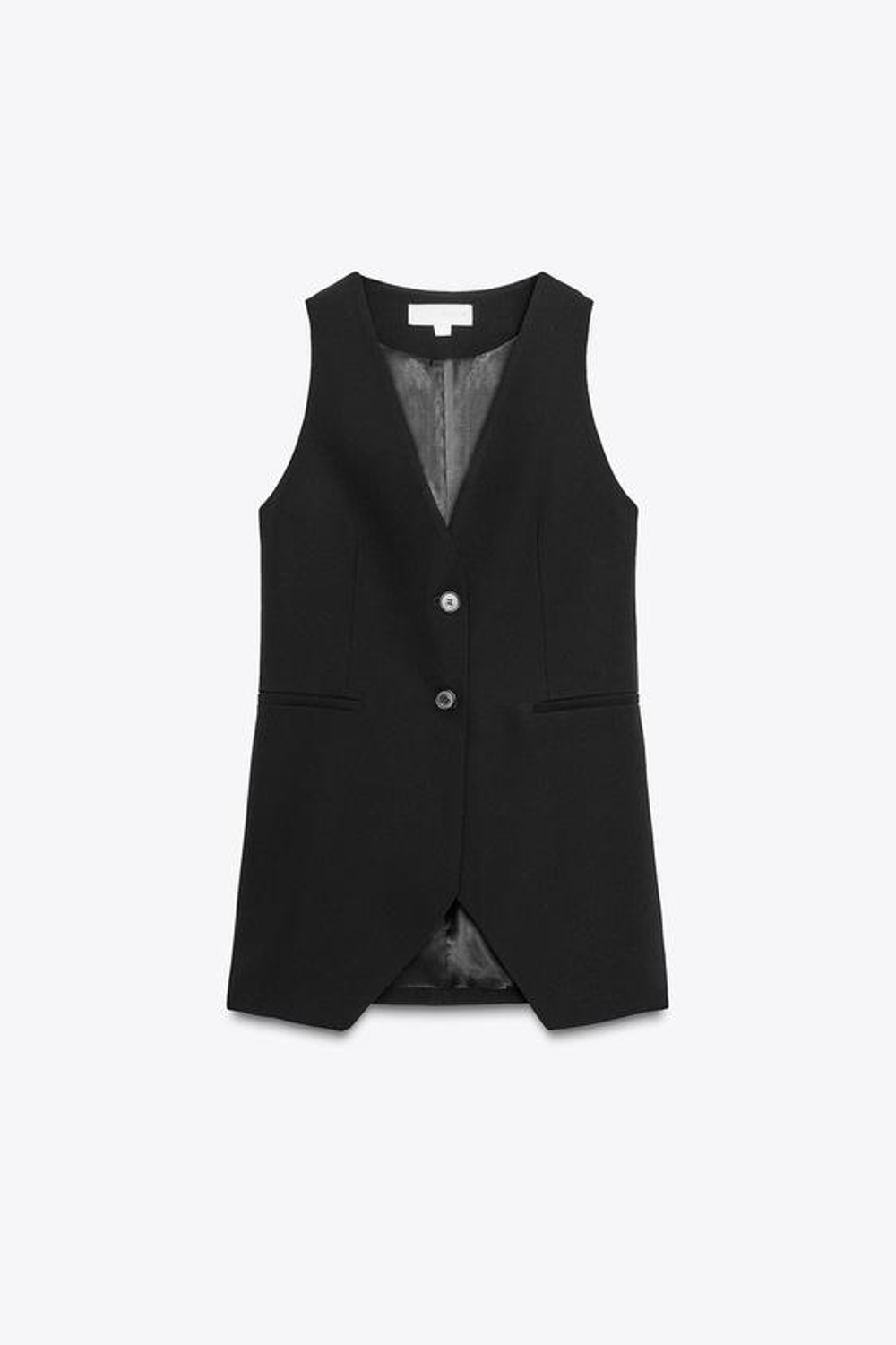 ZARA ПРИТАЛЕННЫЙ ЖИЛЕТ — ZW COLLECTION, ЧЕРНЫЙ