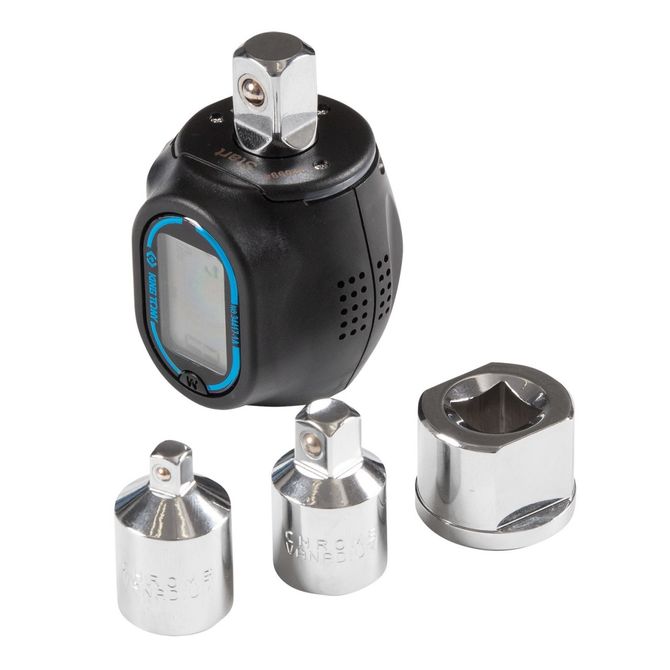 KING TONY (34417-1A) Динамометрический адаптер серии "DIGITAL", 1/2", 40-200 Нм, 4 предмета, кейс