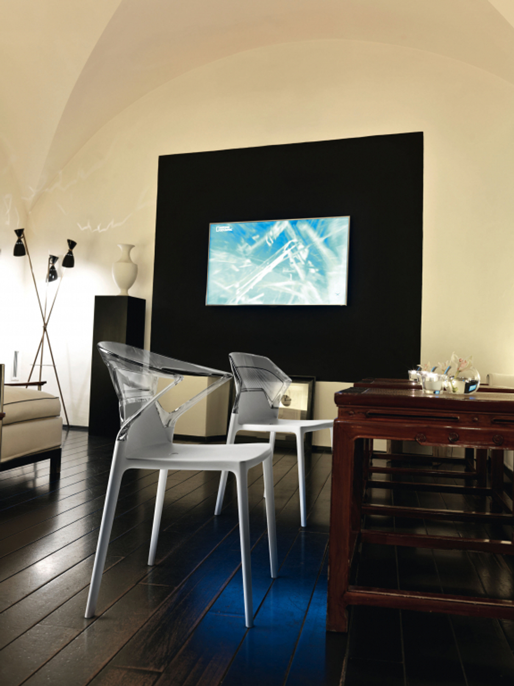 Стул пластиковый Papatya Ego-S, белый, прозрачный