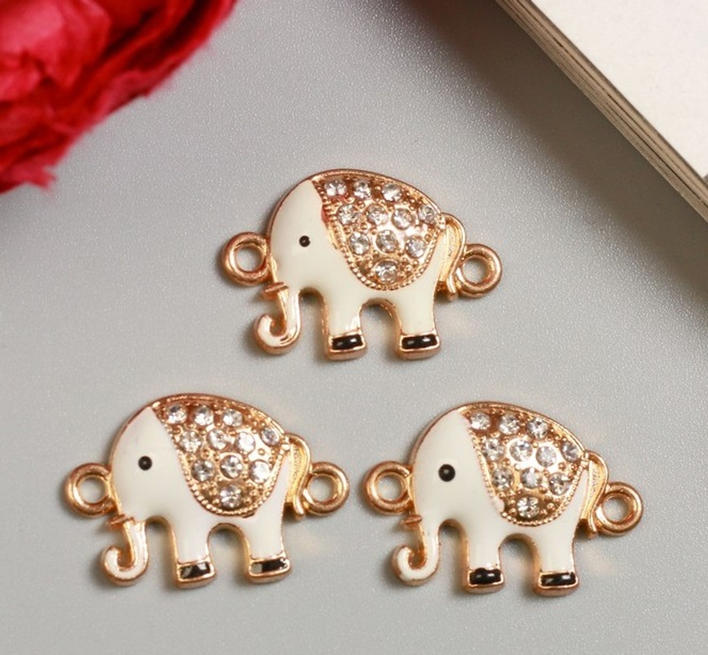 Подвеска "Белый слон" золото 1,6х2,3 см