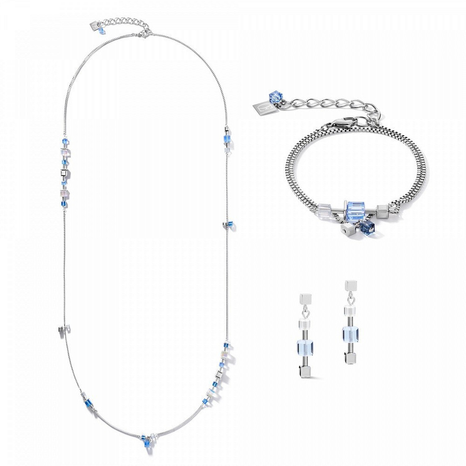 Длинное Колье Coeur de Lion Crystals Silver-Blue 5066/10-0700 цвет синий