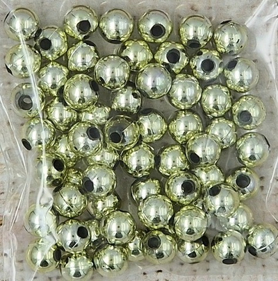 Бусины пришивные, Ø 8 мм, 500 гр, светлое золото