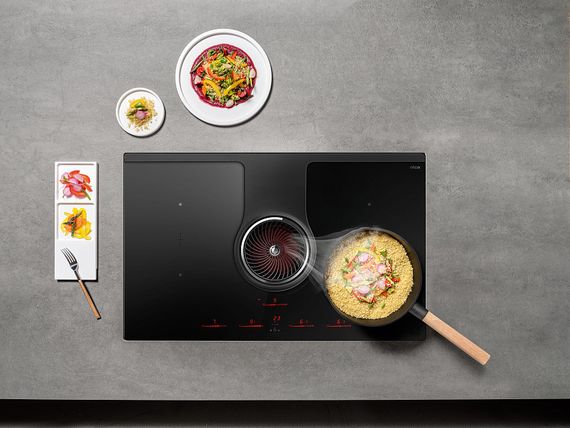 Индукционная стеклокерамич. панель с вытяжкой Elica NIKOLATESLA HP EVO BL/A/83