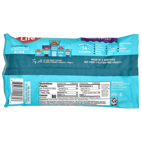 Enjoy Life Foods, Mega Chunks, полусладкий шоколад, 283 г (10 унций)