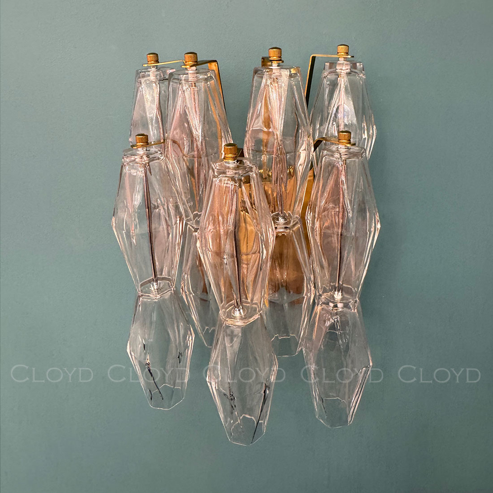 Бра Cloyd CALCUTTA W1 / выс. 37 см - латунь - прозрачн.стекло (арт.20485)