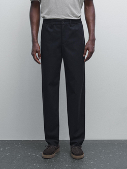 Massimo Dutti Брюки-джоггеры из 100% хлопка, темно-синий