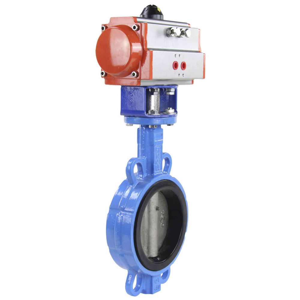 Water Butterfly Valve Elephant st-316l-nbr-elephant-sa, body material - carbon steel WCB, disk material - stainless steel AISI 316L, seal - NBR, pneumatic actuator operated