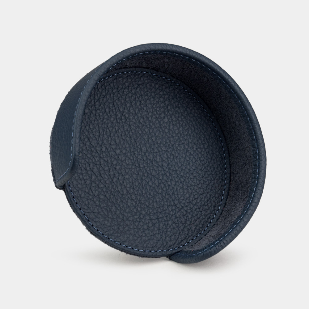 Подставка под подстаканники кожаная синего цвета