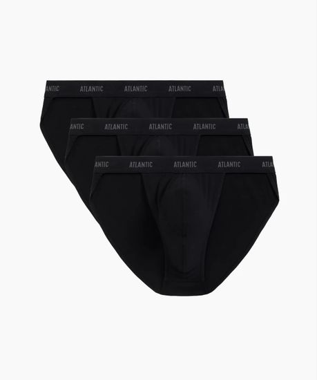 Мужские трусы (3шт) слипы танга Atlantic 3BMP-1582, черный