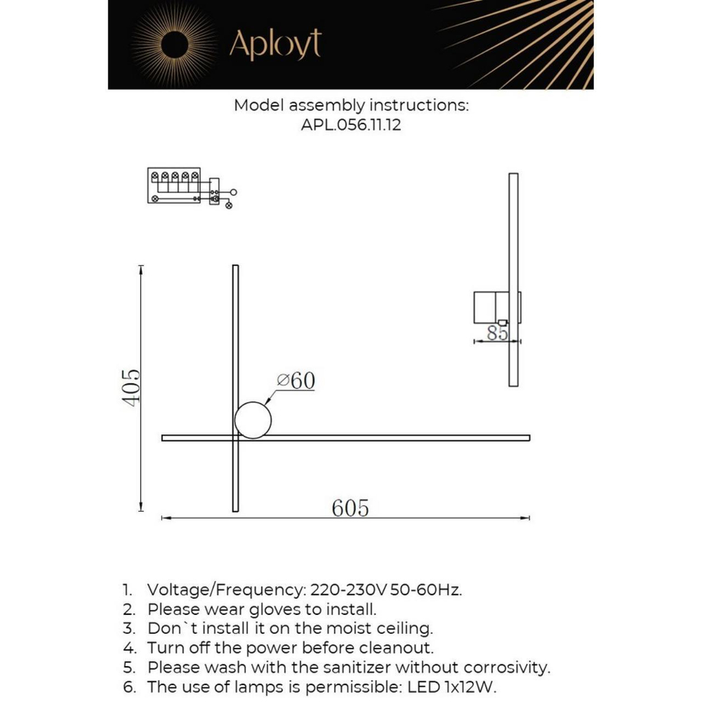 Настенный светодиодный светильник Aployt Beatris APL.056.11.12