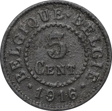 5 сантимов 1916 Бельгия