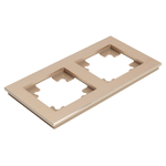 Рамка 2-местная, металл, STEKKER, MFR00-7002-02 , серия Катрин, шампань 50014