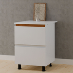 Кухонный модуль напольный 60х45х83, Валенсия, с ящиками, с дубовыми панелями, на ножках / белый, массив дуба, Dipriz