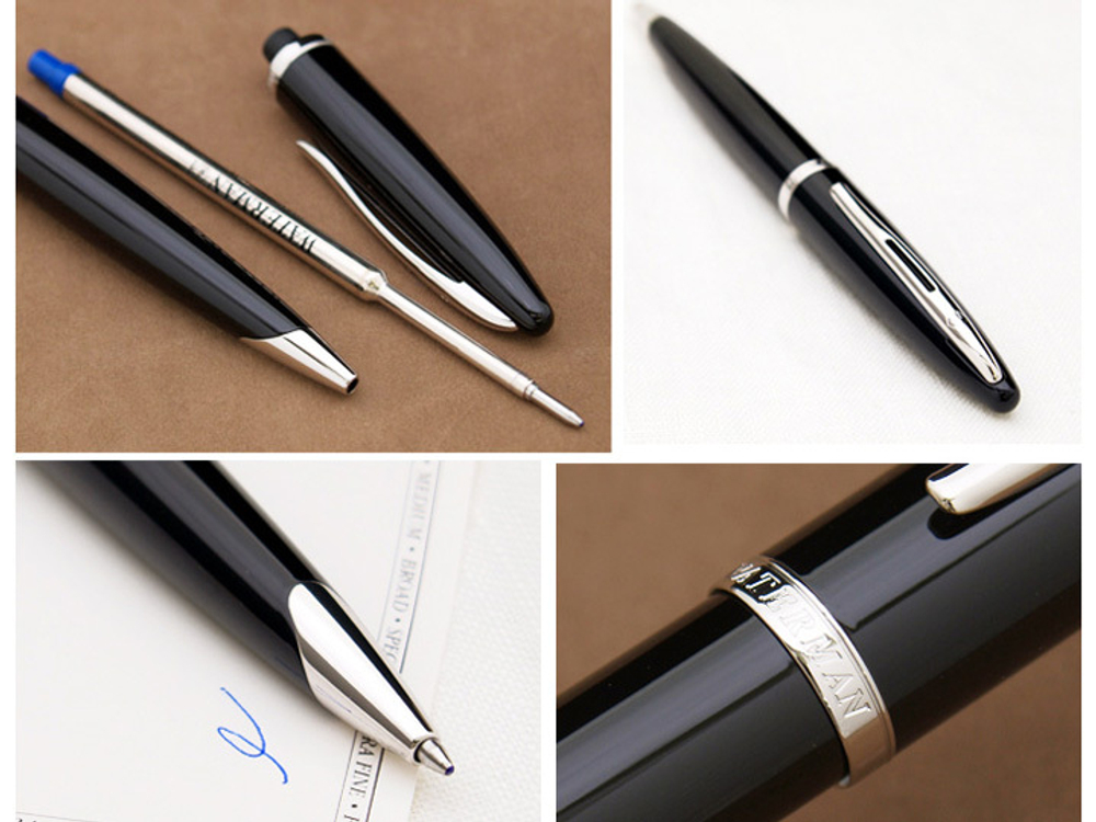 Шариковая ручка Waterman Carene, цвет: Black ST, стержень: Mblu