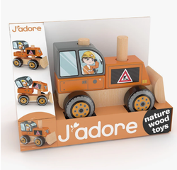 Детская деревянная игрушка Бульдозер, серия "Спецтехника" Jadore