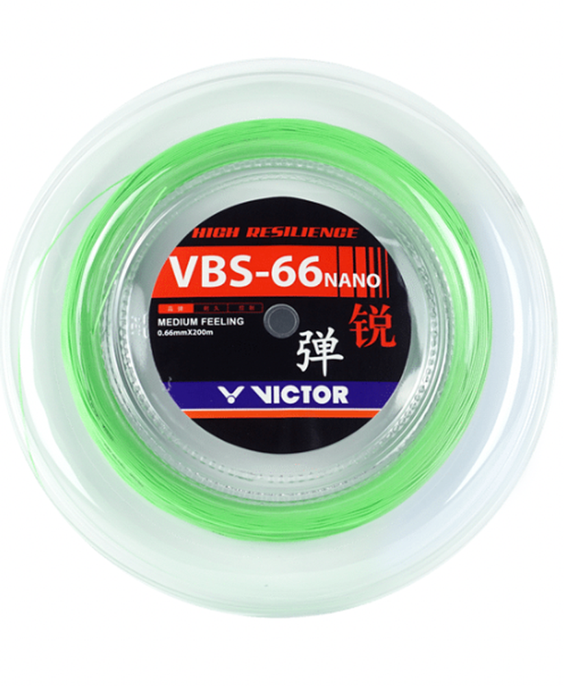 Струны для бадминтона Victor VBS-66 Nano (200 m) - bright green