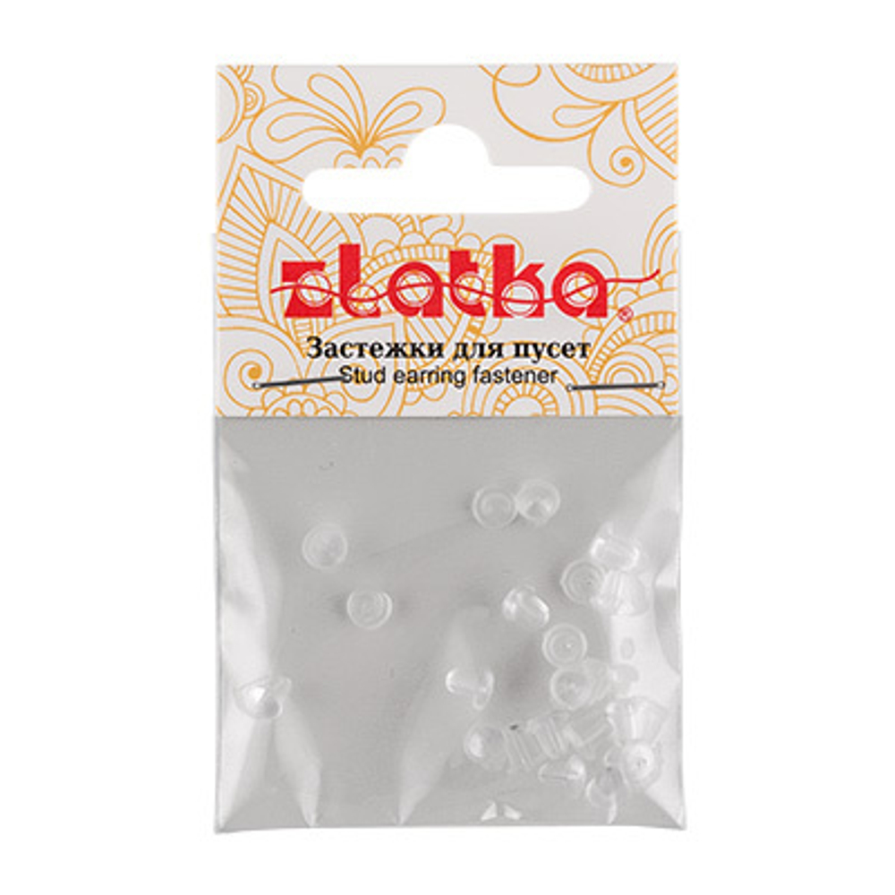 "Zlatka" Застежки для пусет MFZ-02 4 х 4 мм 20 шт прозрачный