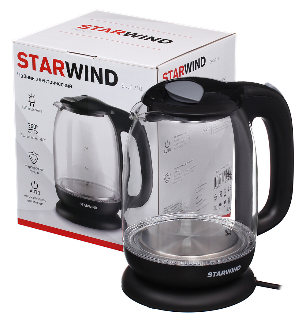 Чайник электрический Starwind SKG-1210 стекло