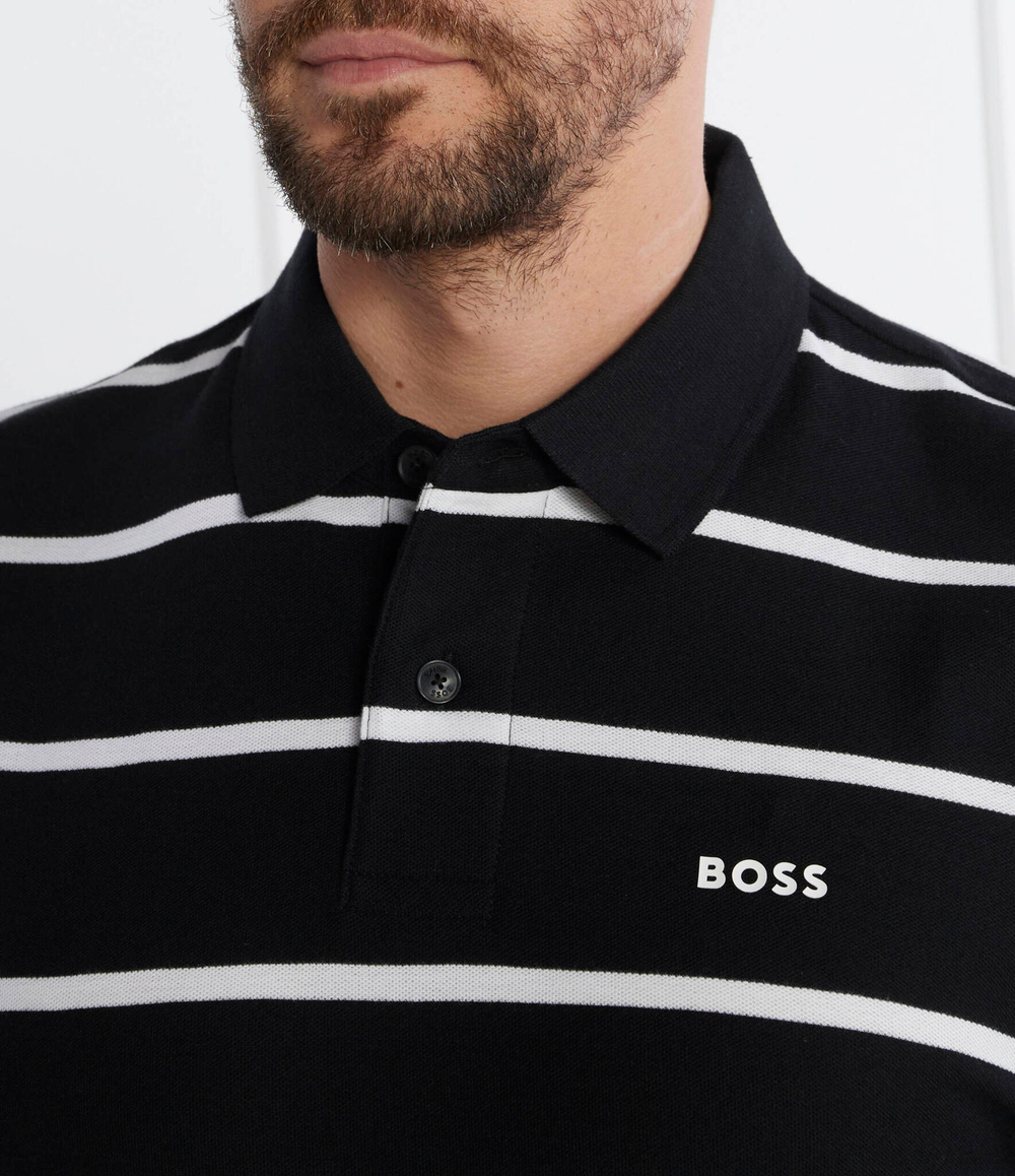 Поло PalesStripe BOSS ORANGE - черный(50508327)