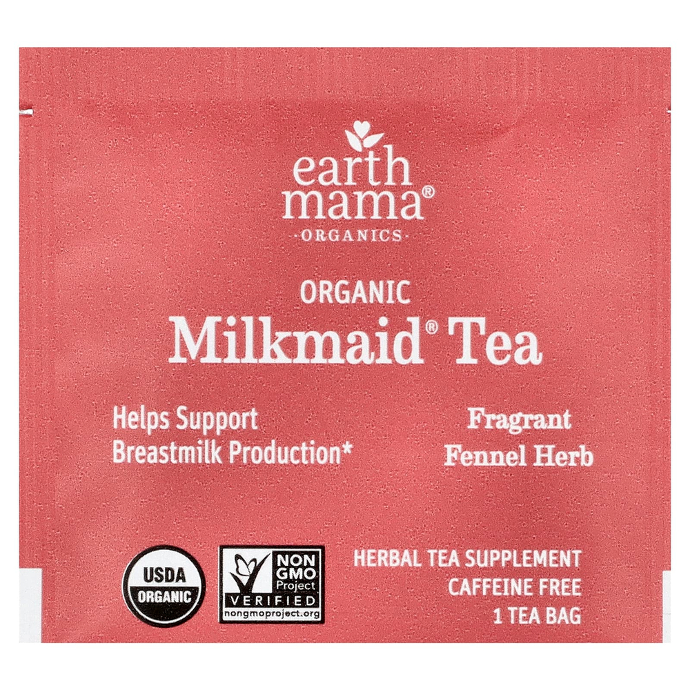 Earth Mama, Organics, органический чай Milkmate®, с ароматом фенхеля и травы, без кофеина, 16 чайных пакетиков, 35 г (1,23 унции)