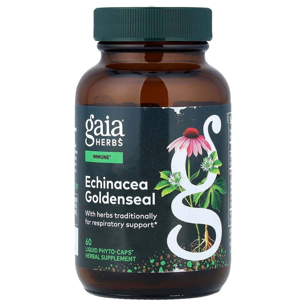 Gaia Herbs, эхинацея желтокорень, 60 жидк. капсул Phyto-Caps®