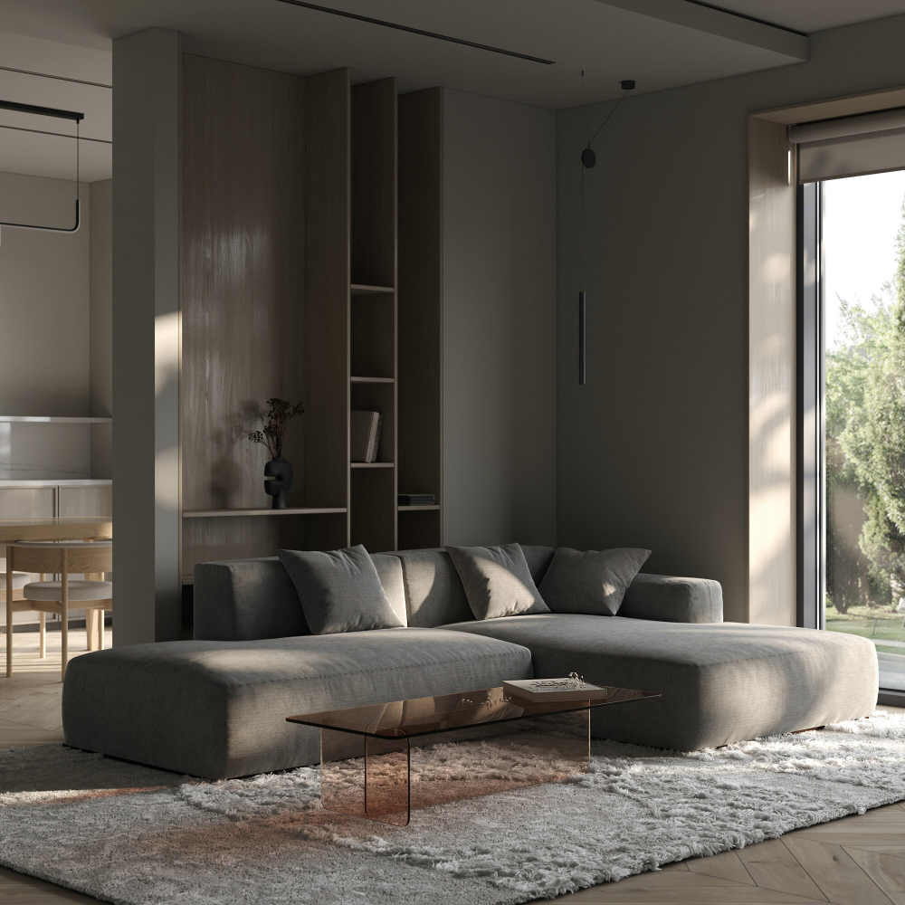 3-х местный нераскладной диван с кушеткой SAGA 012/021