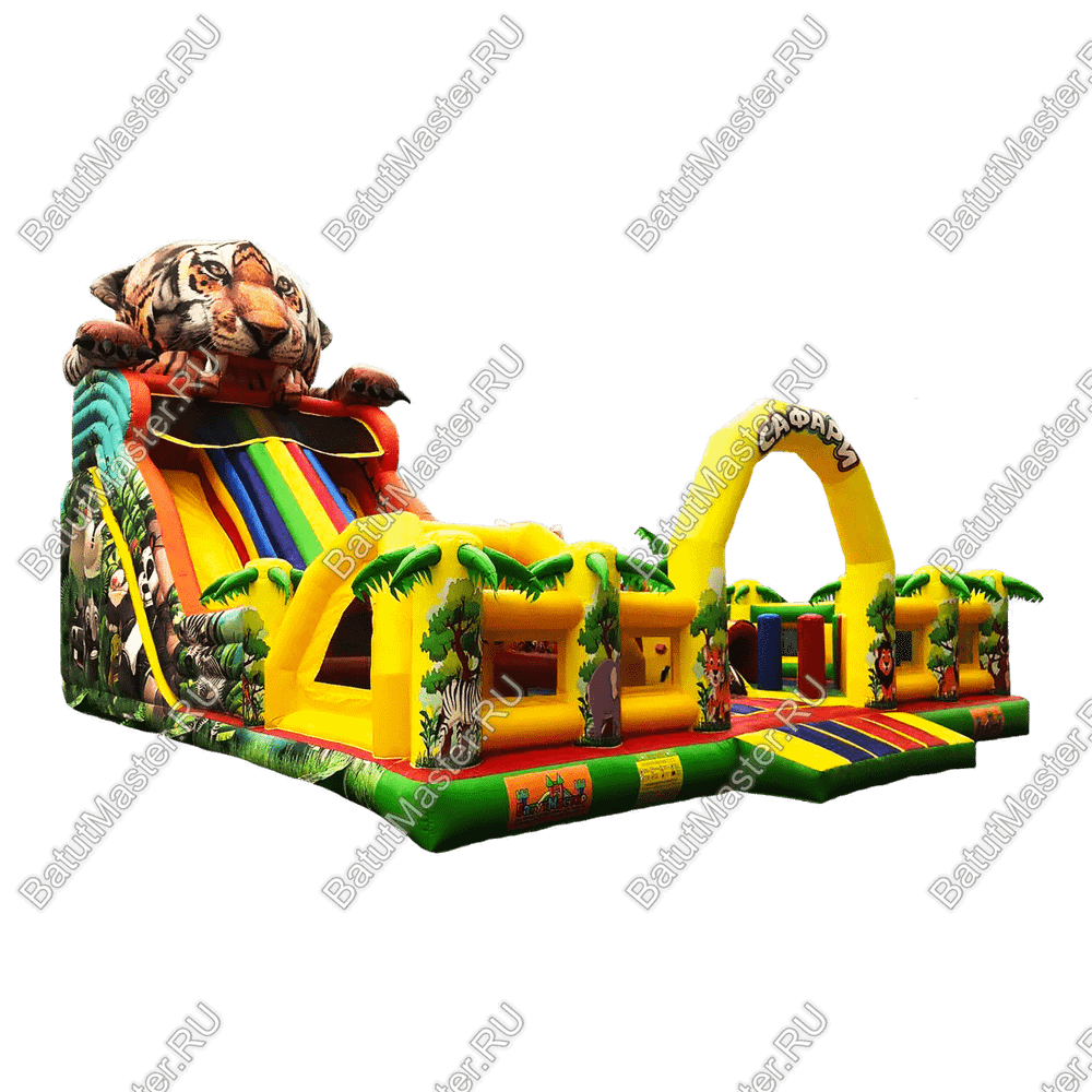 Коммерческий надувной батут Сафари-Тигр с принт печатью