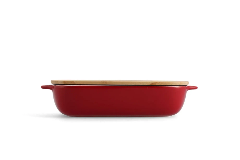 KitchenAid Керамическое блюдо 40x25x8,8 см + крышка Империя красный