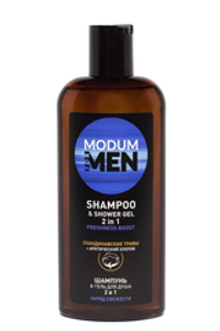 Modum for men Шампунь & гель для душа 2 в 1 Заряд свежести 265г