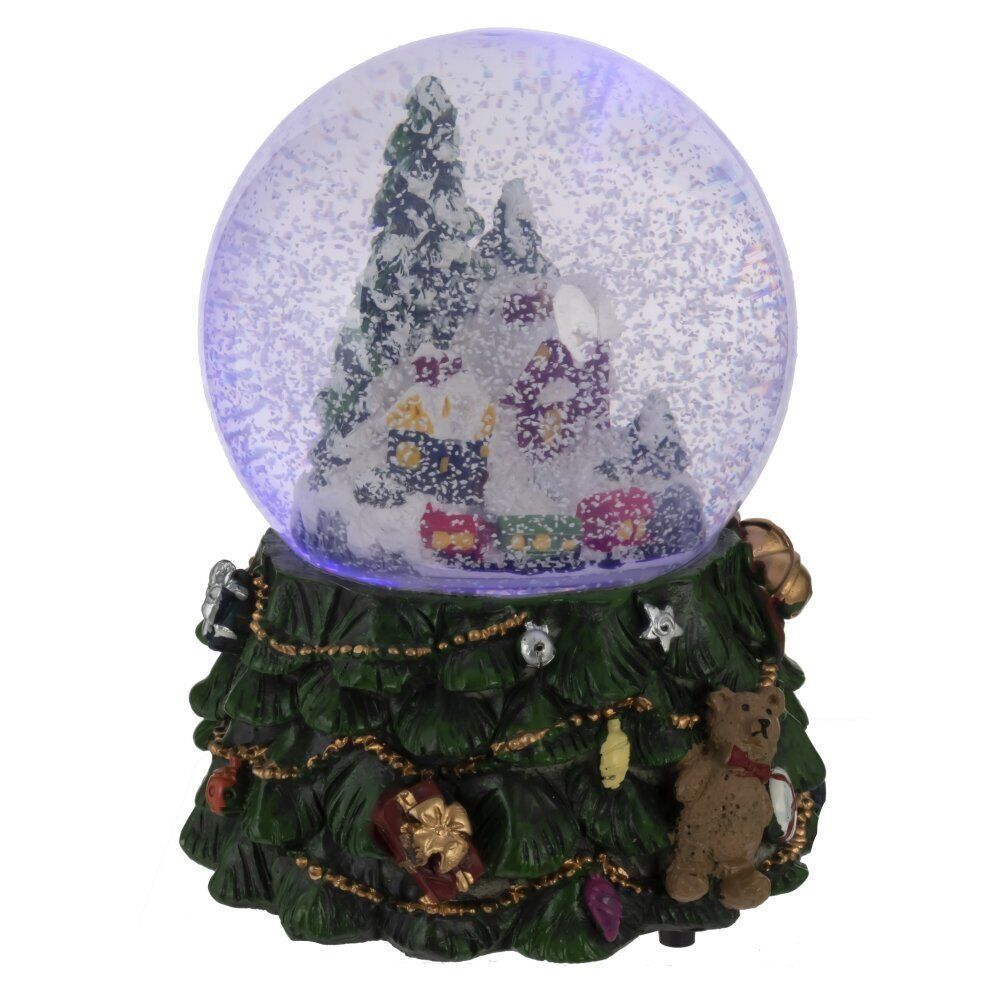 GAEM Фигурка декор в стекл шаре "Домики" (подсв, муз, вьюга, AAAх3 н/п), D 9.5 см, L11,5 W11,5 H15,5 см