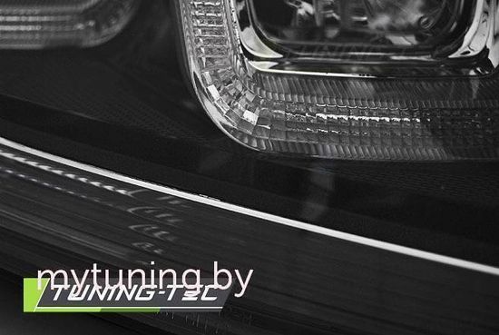 Передние фары u-type black with black line VW Golf MK7