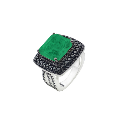 Кольцо Изумруд обсыпка черное