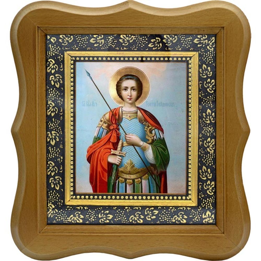 Георгий Победоносец великомученик. Икона на холсте.