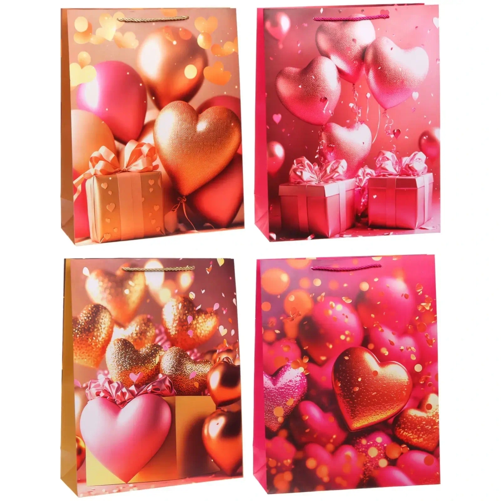 Пакет подарочный «Влюбленность» 31*40*12 см, микс