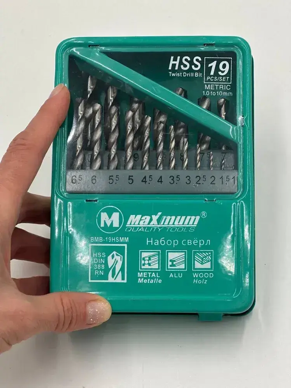 Набор сверл по металлу 19 шт.