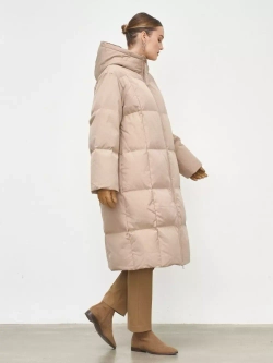 Пуховик длинный, бежевый, SilverFox