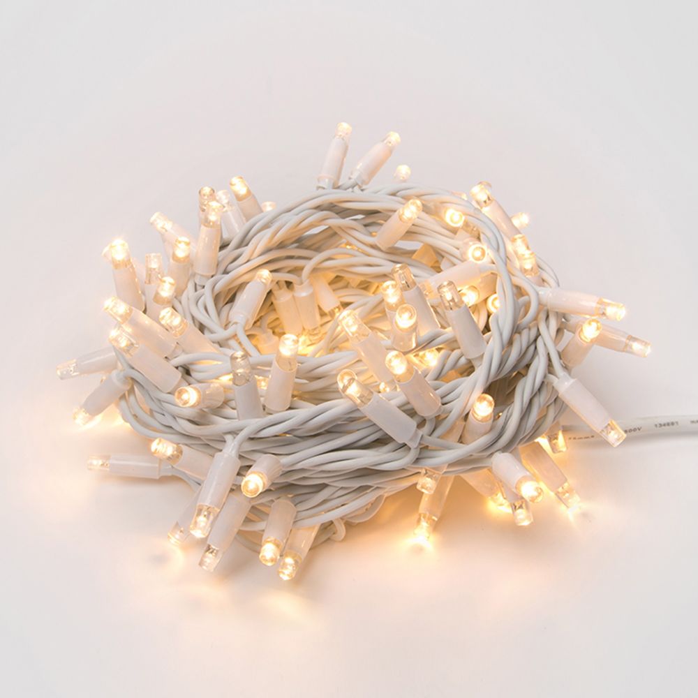 ULD-S1000-120-TWK WARM WHITE IP67 Гирлянда светодиодная с эффектом мерцания. 10м. Соединяемая. 120 светодиодов. Теплый белый свет. Провод белый. TM Uniel.