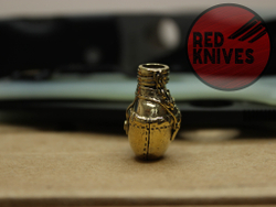 Бусина темлячная "Фляга", латунь