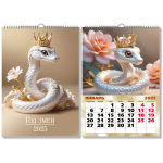 Календарь на ригеле 2025"Символ года - Нежная змея» 29*42см