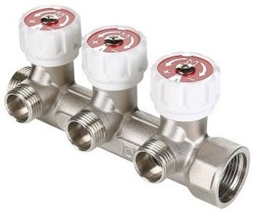 Коллектор Valtec 3/4"x1/2" на 4 выхода с вентилями для водоснабжения VTc.570.N.0504