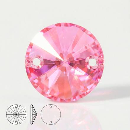 Стразы пришивные из стекла, цвет Light Rose, форма Rivoli