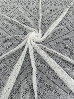 Оренбургский пуховый платок-паутинка А160-01 белый отбеленный