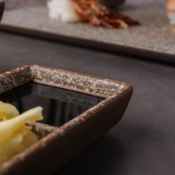 Соусник 44 мл 11,5*7*2,5 см прямоуг. двойной Brown Untouched Taiga P.L. Proff Cuisine [1]