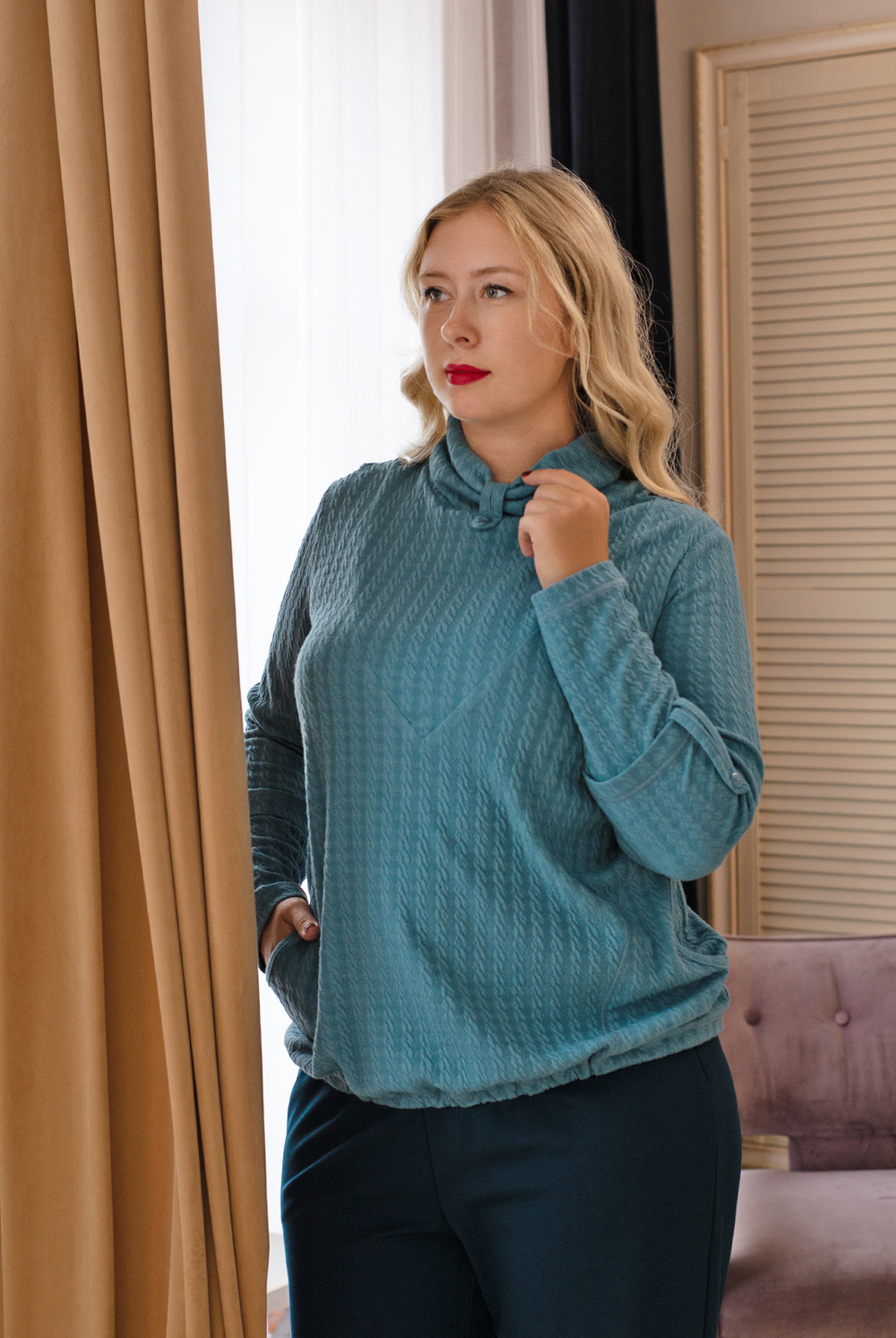 Джемпер 409Д, голубой #133Г03409Д