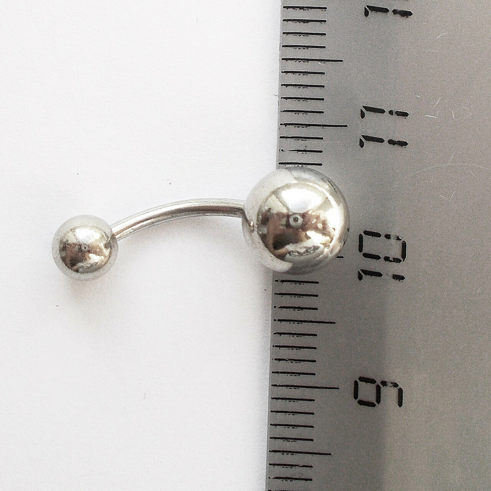 Пирсинг для прокола пупка из медицинской стали без кристаллов. Длина 11 мм.