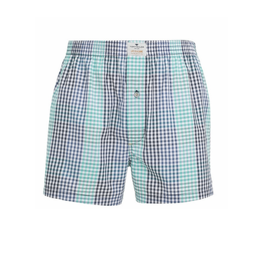 Мужские трусы-шорты синие в клетку Tom Tailor 70374/5100 624