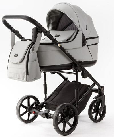 Детская коляска Adamex Locco Light Deluxe 3 в 1 LL-SA03 (СВ.СЕРАЯ КОЖА)