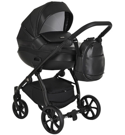Детская коляска Tutis Nanni 2023 Кожа 2 в 1 1322699 Jet Black